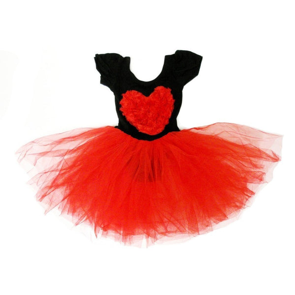 Black Red Heart Tutu Ballet Dress Girls S - SophiasStyle.com